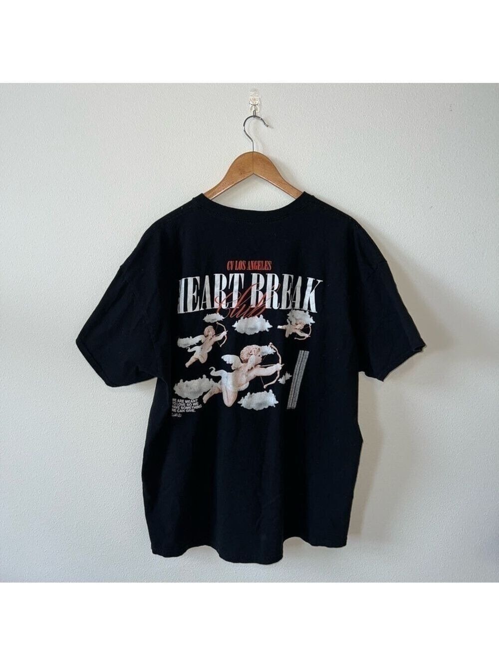 Heart Break Club Los Angeles Black Short Sleeve Tee Shirt Size XXL